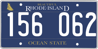 RI license plate 156062