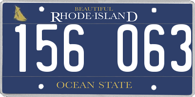 RI license plate 156063