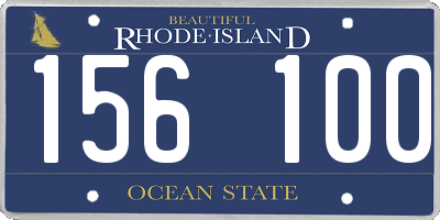 RI license plate 156100