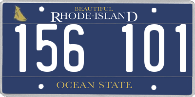 RI license plate 156101