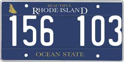 RI license plate 156103