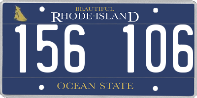 RI license plate 156106