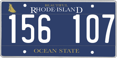 RI license plate 156107