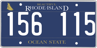RI license plate 156115
