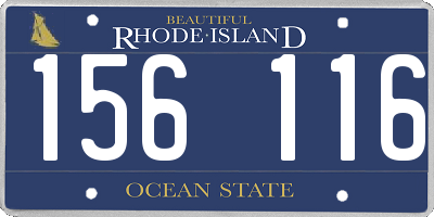 RI license plate 156116