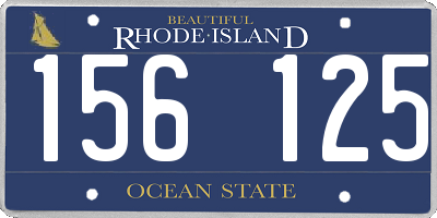 RI license plate 156125