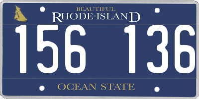 RI license plate 156136