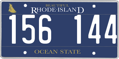 RI license plate 156144