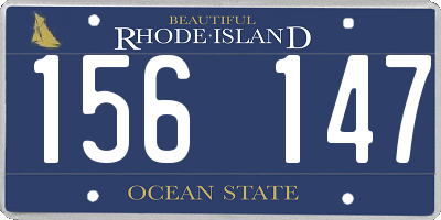 RI license plate 156147