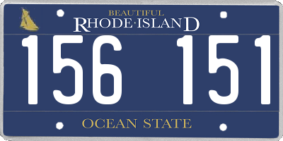 RI license plate 156151