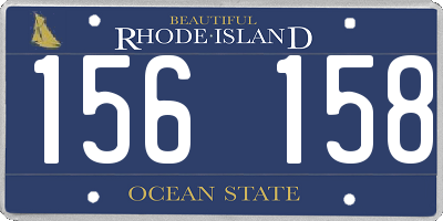 RI license plate 156158