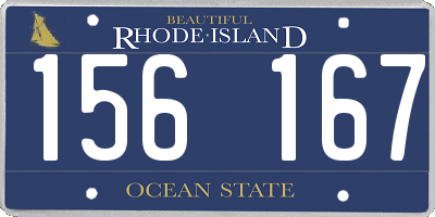 RI license plate 156167