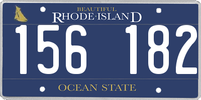 RI license plate 156182