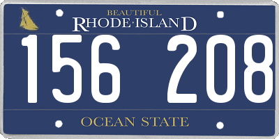 RI license plate 156208