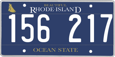 RI license plate 156217