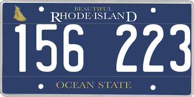 RI license plate 156223