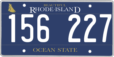 RI license plate 156227