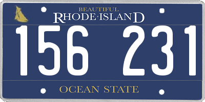 RI license plate 156231