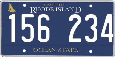 RI license plate 156234