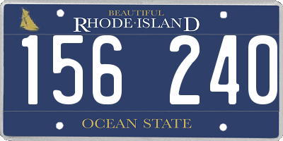 RI license plate 156240