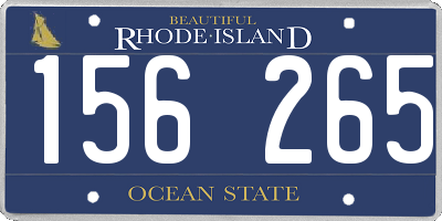 RI license plate 156265