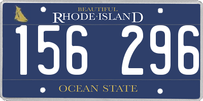 RI license plate 156296