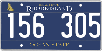 RI license plate 156305