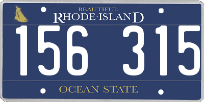 RI license plate 156315