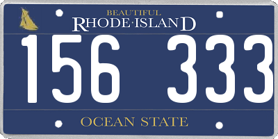 RI license plate 156333