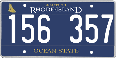RI license plate 156357
