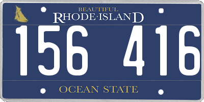 RI license plate 156416