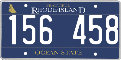 RI license plate 156458
