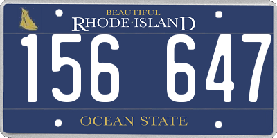 RI license plate 156647