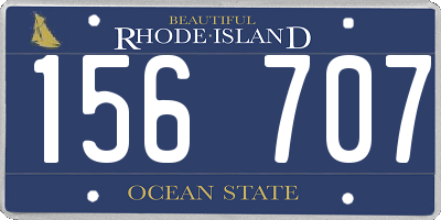 RI license plate 156707