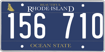 RI license plate 156710