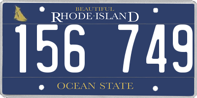 RI license plate 156749