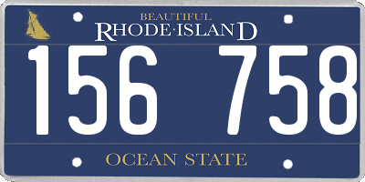 RI license plate 156758