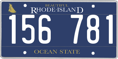 RI license plate 156781