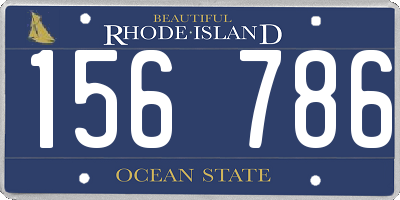 RI license plate 156786