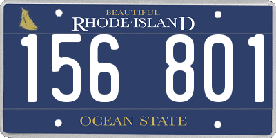 RI license plate 156801