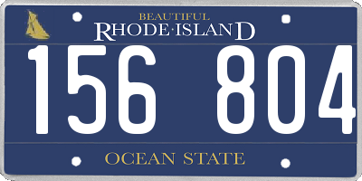 RI license plate 156804