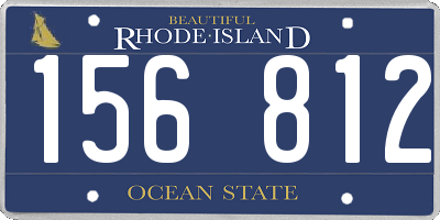 RI license plate 156812