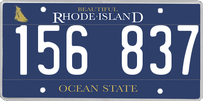 RI license plate 156837