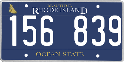 RI license plate 156839