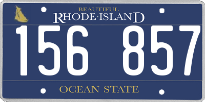 RI license plate 156857