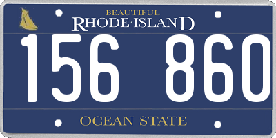 RI license plate 156860