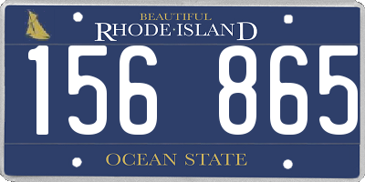 RI license plate 156865