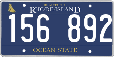 RI license plate 156892