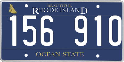 RI license plate 156910