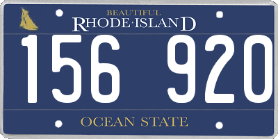 RI license plate 156920